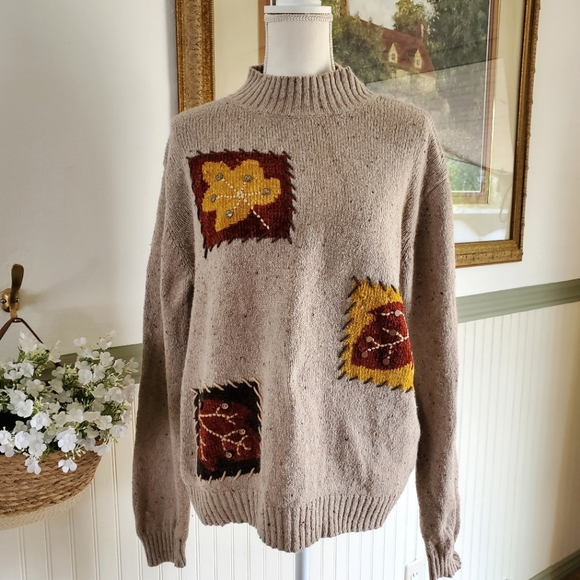 Lee Sweaters - Vintage City Limits by Lee Fall Autumn mockneck sweater 90s large